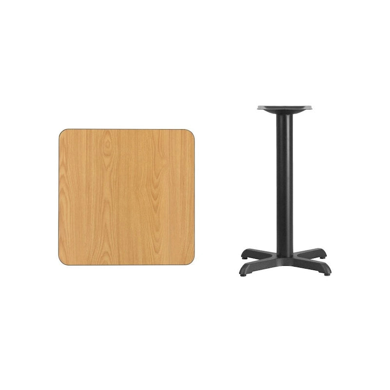 Table à manger carrée en stratifié de 24 po avec base en X – Utilisation commerciale et domestique