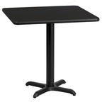 Table à manger carrée en stratifié de 24 po avec base en X – Utilisation commerciale et domestique