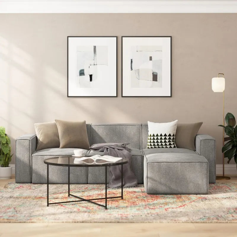 Fauteuil central sans accoudoirs de canapé sectionnel modulaire contemporain - 93,35 cm (P) x 71,76 cm (l) x 71,12 cm (H)