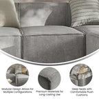 Fauteuil central sans accoudoirs de canapé sectionnel modulaire contemporain - 93,35 cm (P) x 71,76 cm (l) x 71,12 cm (H)