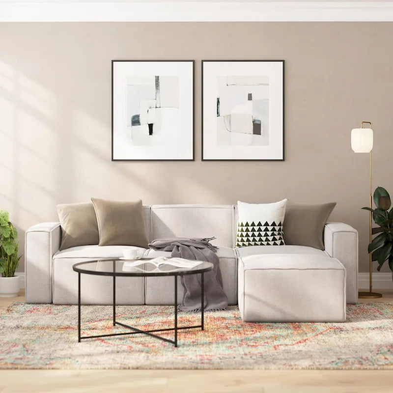 Fauteuil central sans accoudoirs de canapé sectionnel modulaire contemporain - 93,35 cm (P) x 71,76 cm (l) x 71,12 cm (H)