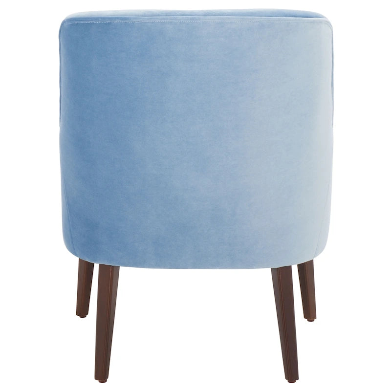 Fauteuil d'appoint en velours Mid-Century avec pieds en noyer - 68,6 cm L x 78,7 cm P x 91,4 cm H