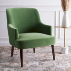 Fauteuil d'appoint en velours Mid-Century avec pieds en noyer - 68,6 cm L x 78,7 cm P x 91,4 cm H