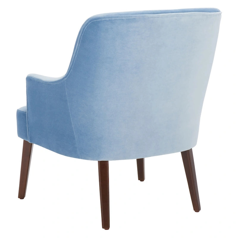 Fauteuil d'appoint en velours Mid-Century avec pieds en noyer - 68,6 cm L x 78,7 cm P x 91,4 cm H