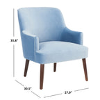 Fauteuil d'appoint en velours Mid-Century avec pieds en noyer - 68,6 cm L x 78,7 cm P x 91,4 cm H
