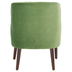 Fauteuil d'appoint en velours Mid-Century avec pieds en noyer - 68,6 cm L x 78,7 cm P x 91,4 cm H