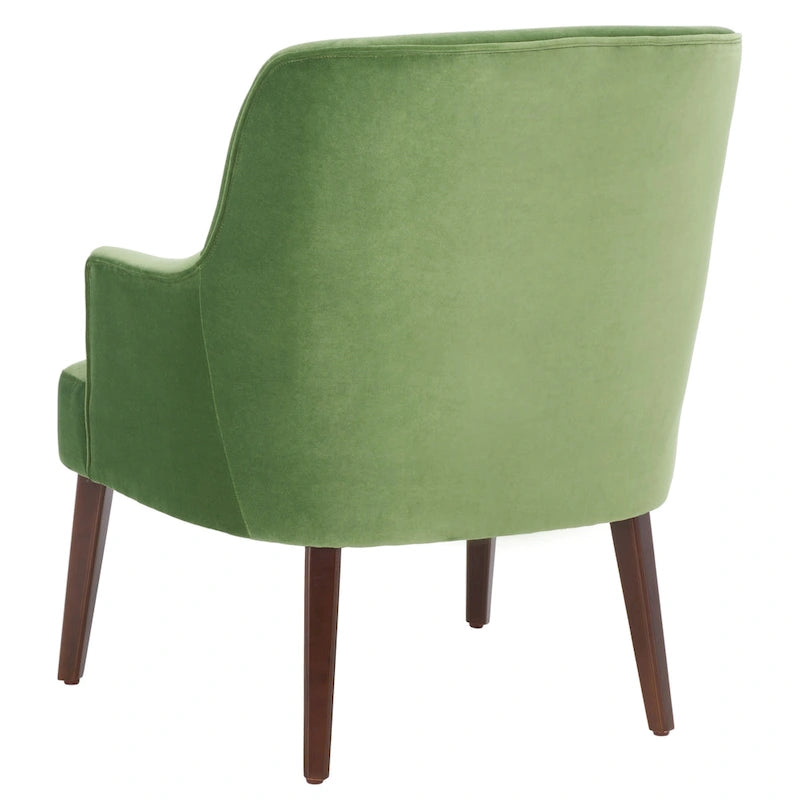Fauteuil d'appoint en velours Mid-Century avec pieds en noyer - 68,6 cm L x 78,7 cm P x 91,4 cm H
