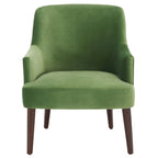 Fauteuil d'appoint en velours Mid-Century avec pieds en noyer - 68,6 cm L x 78,7 cm P x 91,4 cm H