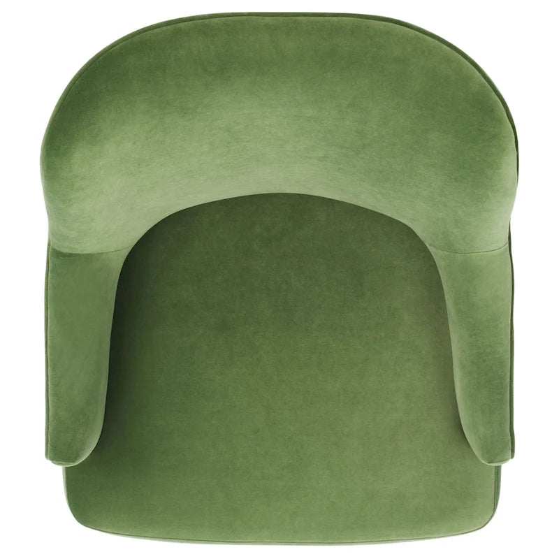 Fauteuil d'appoint en velours Mid-Century avec pieds en noyer - 68,6 cm L x 78,7 cm P x 91,4 cm H