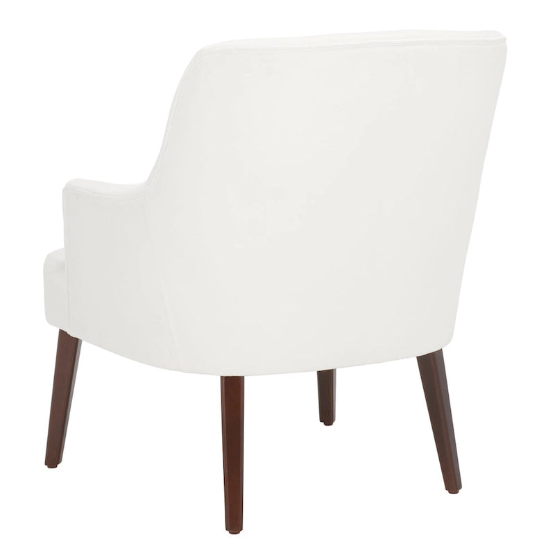 Fauteuil d'appoint en velours Mid-Century avec pieds en noyer - 68,6 cm L x 78,7 cm P x 91,4 cm H