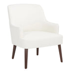 Fauteuil d'appoint en velours Mid-Century avec pieds en noyer - 68,6 cm L x 78,7 cm P x 91,4 cm H
