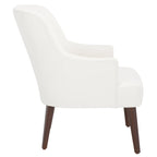 Fauteuil d'appoint en velours Mid-Century avec pieds en noyer - 68,6 cm L x 78,7 cm P x 91,4 cm H