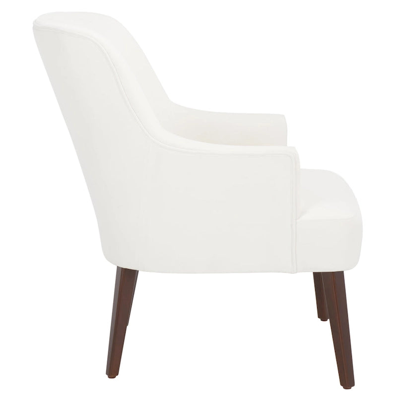 Fauteuil d'appoint en velours Mid-Century avec pieds en noyer - 68,6 cm L x 78,7 cm P x 91,4 cm H
