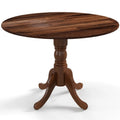 Table de salle à manger ronde en bois d'hévéa avec pieds en tréteaux courbés - 100 cm | 4 places