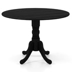 Table de salle à manger ronde en bois d'hévéa avec pieds en tréteaux courbés - 100 cm | 4 places