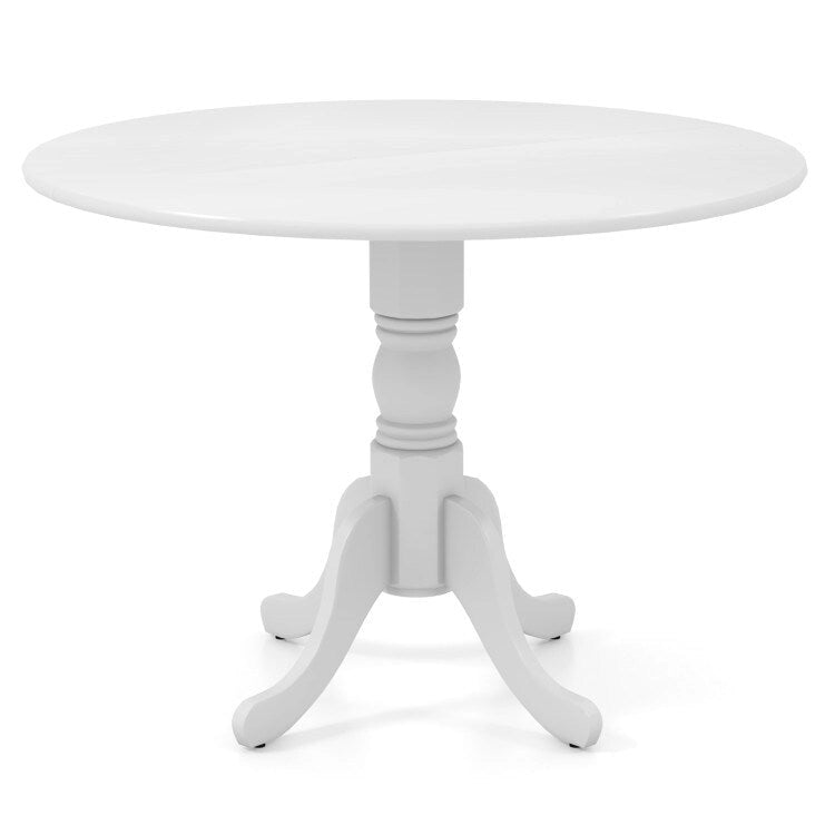 Table de salle à manger ronde en bois d'hévéa avec pieds en tréteaux courbés - 100 cm | 4 places