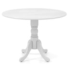 Table de salle à manger ronde en bois d'hévéa avec pieds en tréteaux courbés - 100 cm | 4 places
