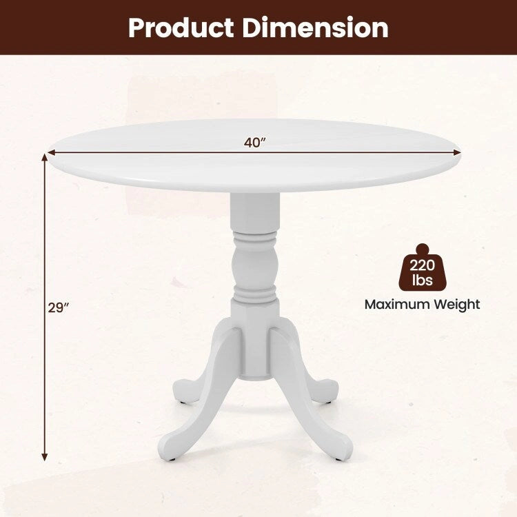 Table de salle à manger ronde en bois d'hévéa avec pieds en tréteaux courbés - 100 cm | 4 places