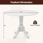 Table de salle à manger ronde en bois d'hévéa avec pieds en tréteaux courbés - 100 cm | 4 places
