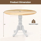 Table de salle à manger ronde en bois d'hévéa avec pieds en tréteaux courbés - 100 cm | 4 places
