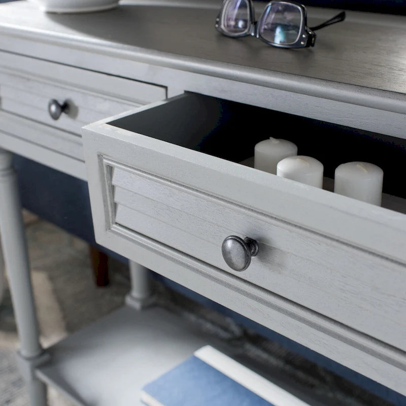 Console 2 tiroirs avec pieds tournés – 36"L x 13"P x 30"H