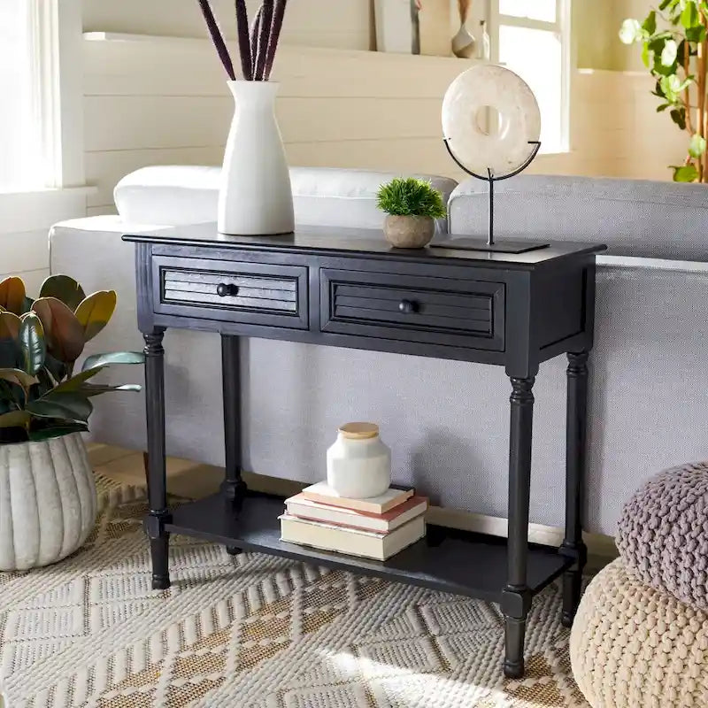 Console 2 tiroirs avec pieds tournés – 36"L x 13"P x 30"H