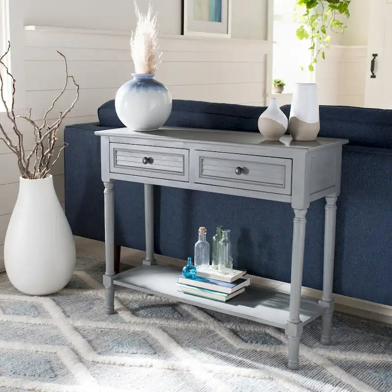 Console 2 tiroirs avec pieds tournés – 36"L x 13"P x 30"H