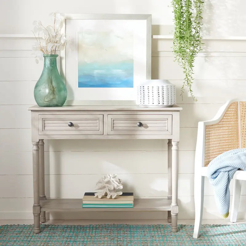 Console 2 tiroirs avec pieds tournés – 36"L x 13"P x 30"H
