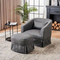 Fauteuil d'appoint pivotant avec pouf - Rotation à 360°