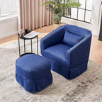 Fauteuil d'appoint pivotant avec pouf - Rotation à 360°