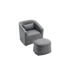 Fauteuil d'appoint pivotant avec pouf - Rotation à 360°