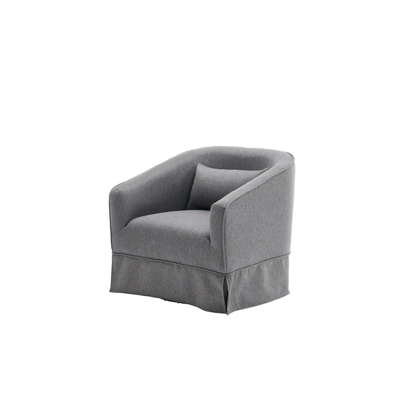 Fauteuil d'appoint pivotant avec pouf - Rotation à 360°