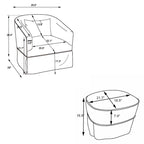 Fauteuil d'appoint pivotant avec pouf - Rotation à 360°