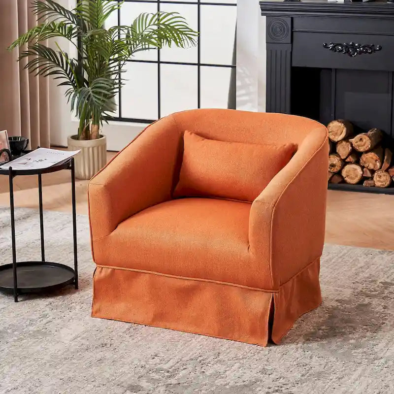 Fauteuil d'appoint pivotant avec pouf - Rotation à 360°