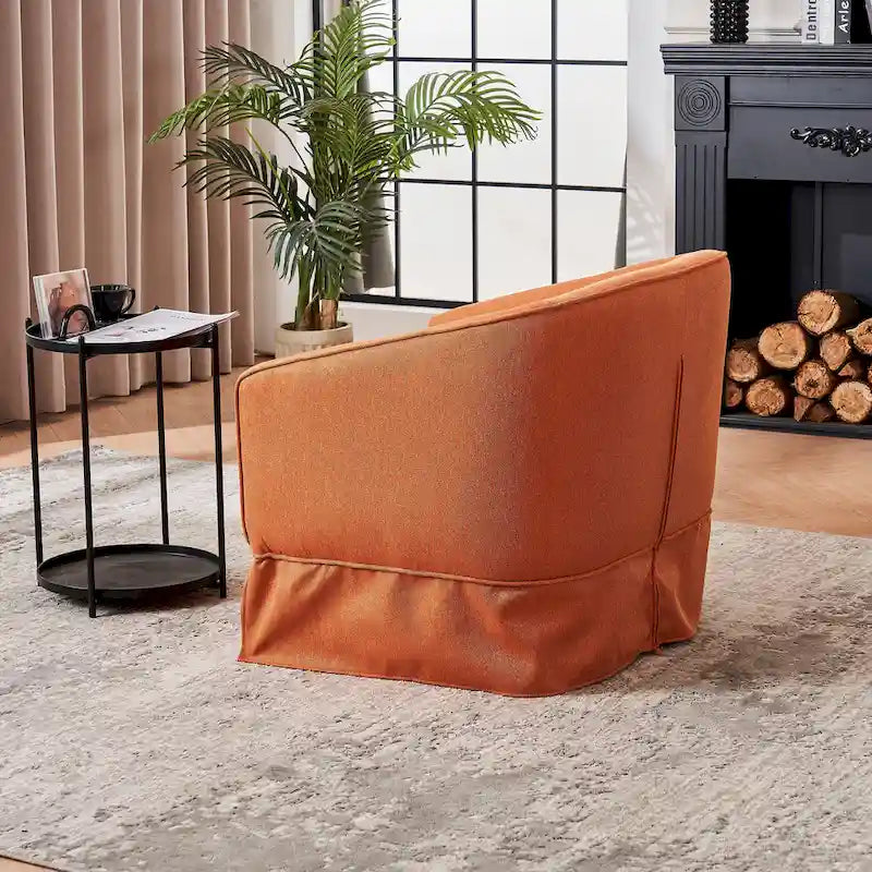 Fauteuil d'appoint pivotant avec pouf - Rotation à 360°