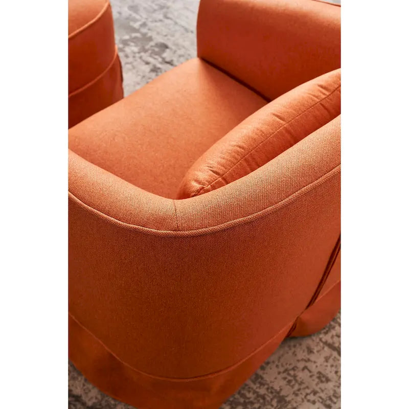 Fauteuil d'appoint pivotant avec pouf - Rotation à 360°