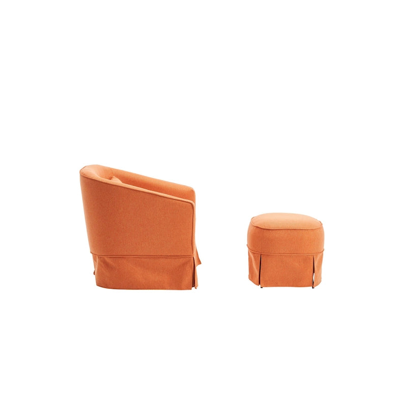 Fauteuil d'appoint pivotant avec pouf - Rotation à 360°