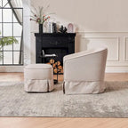 Fauteuil d'appoint pivotant avec pouf - Rotation à 360°