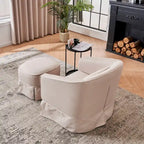 Fauteuil d'appoint pivotant avec pouf - Rotation à 360°
