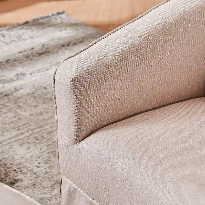 Fauteuil d'appoint pivotant avec pouf - Rotation à 360°