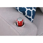 Canapé d'angle réversible rembourré avec ottoman – Gris clair
