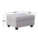 Canapé d'angle réversible rembourré avec ottoman – Gris clair