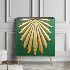 Buffet 2 portes style Mid-Century Modern Sunburst – Bois massif et MDF