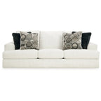 Canapé surdimensionné blanc en polyester de 96 po avec coussins décoratifs et mousse haute résilience