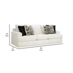 Canapé surdimensionné blanc en polyester de 96 po avec coussins décoratifs et mousse haute résilience