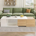 Table basse extensible avec 2 tiroirs de rangement – Design bicolore