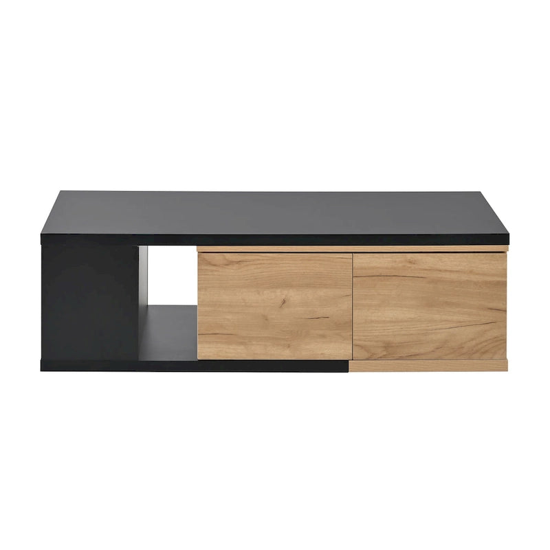 Table basse extensible avec 2 tiroirs de rangement – Design bicolore