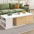 Table basse extensible avec 2 tiroirs de rangement – Design bicolore