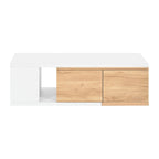 Table basse extensible avec 2 tiroirs de rangement – Design bicolore