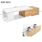 Table basse extensible avec 2 tiroirs de rangement – Design bicolore